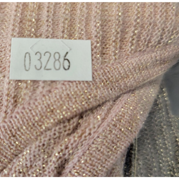 Chicos Easy Wear Shimmer Knit Top Womens 2 (US Size M) Pink Tan Asymmetrical Hem - Picture 12 of 12
